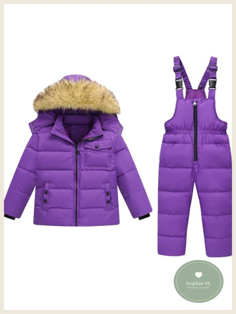 Toddler Snow Suit 2-Piece Duck Down Ski Snowsuit Boys Girls Winter Set